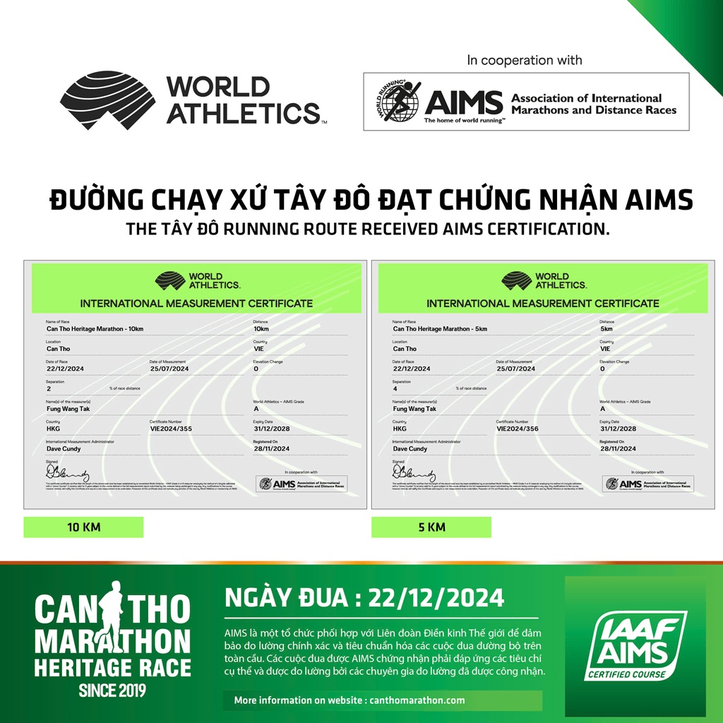 Cần Thơ Marathon Heritage Race: An AIMS-Certified Race in the Heart of Tây Đô